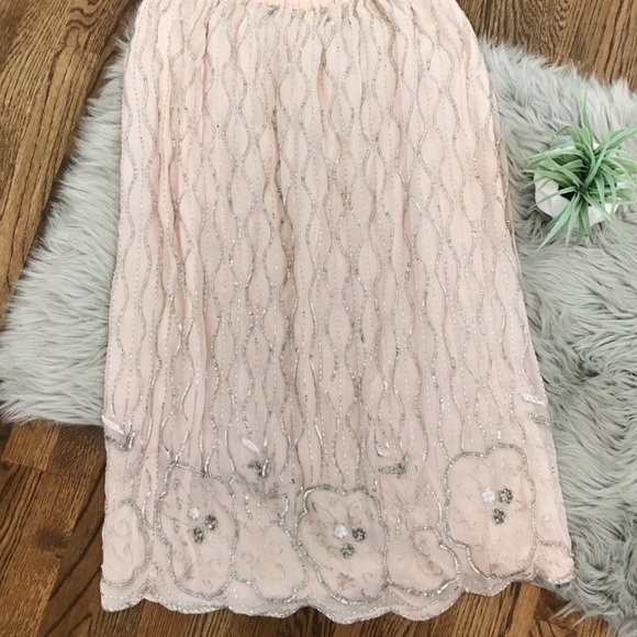 Blush beaded midi skirt - Picture 2 of 5